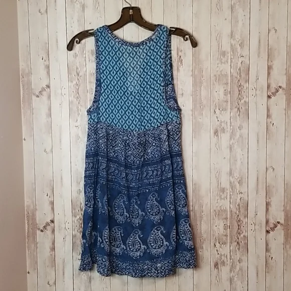 Ecote Flowy Blue Sleeveless Top/Dress - Picture 4 of 4